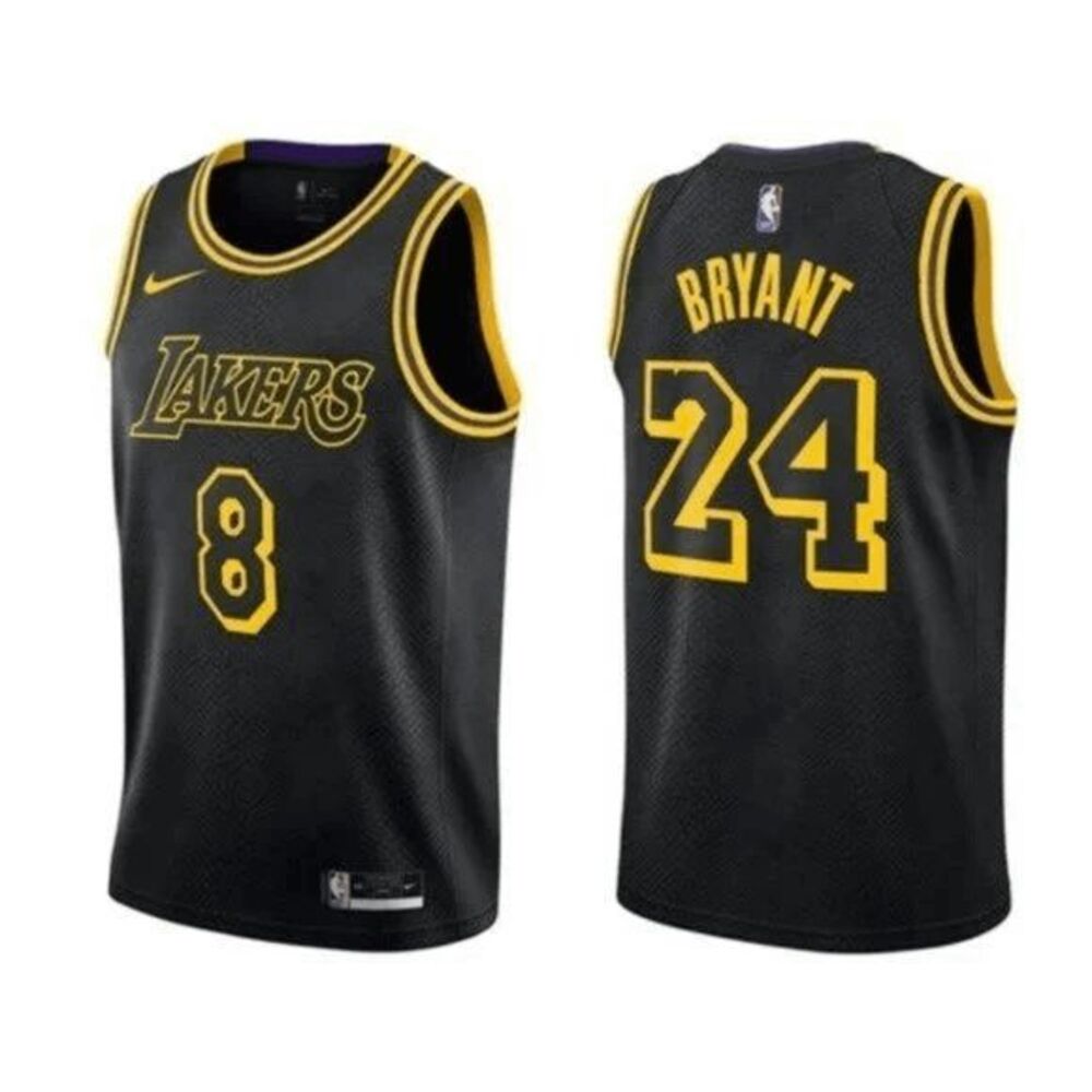 💋💋💋Lakers #24 Kobe Bryant Black Mamba Jersey - Youth
